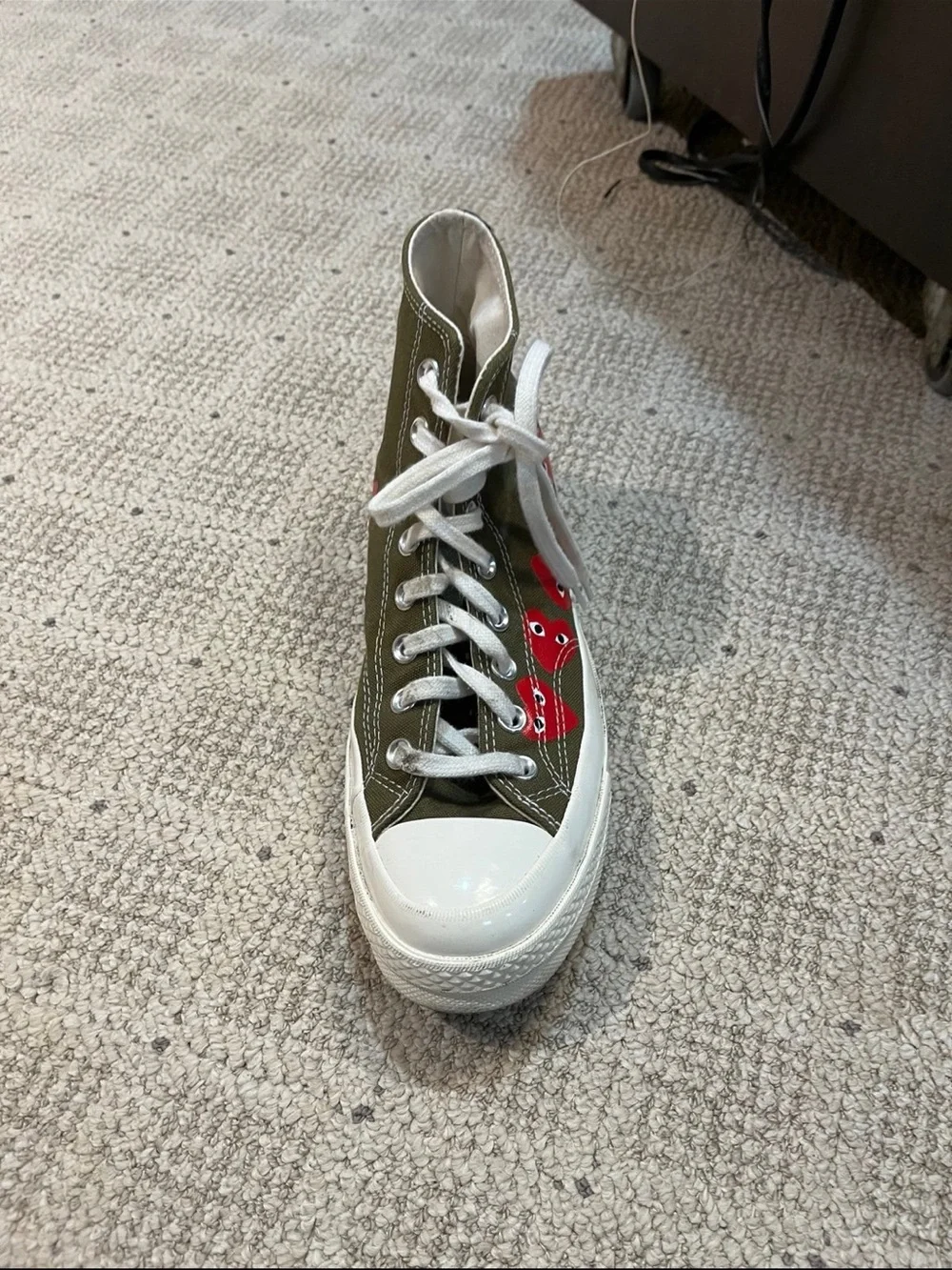 Converse Comme des Garçons Play x Chuck 70 Ні Top Multi Heart Sneakers. - Picture 4 of 10